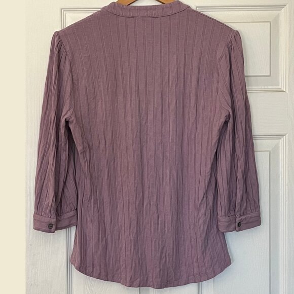Amour Vert Vie Ribbed Henley - Lavender | L - Picture 7 of 11